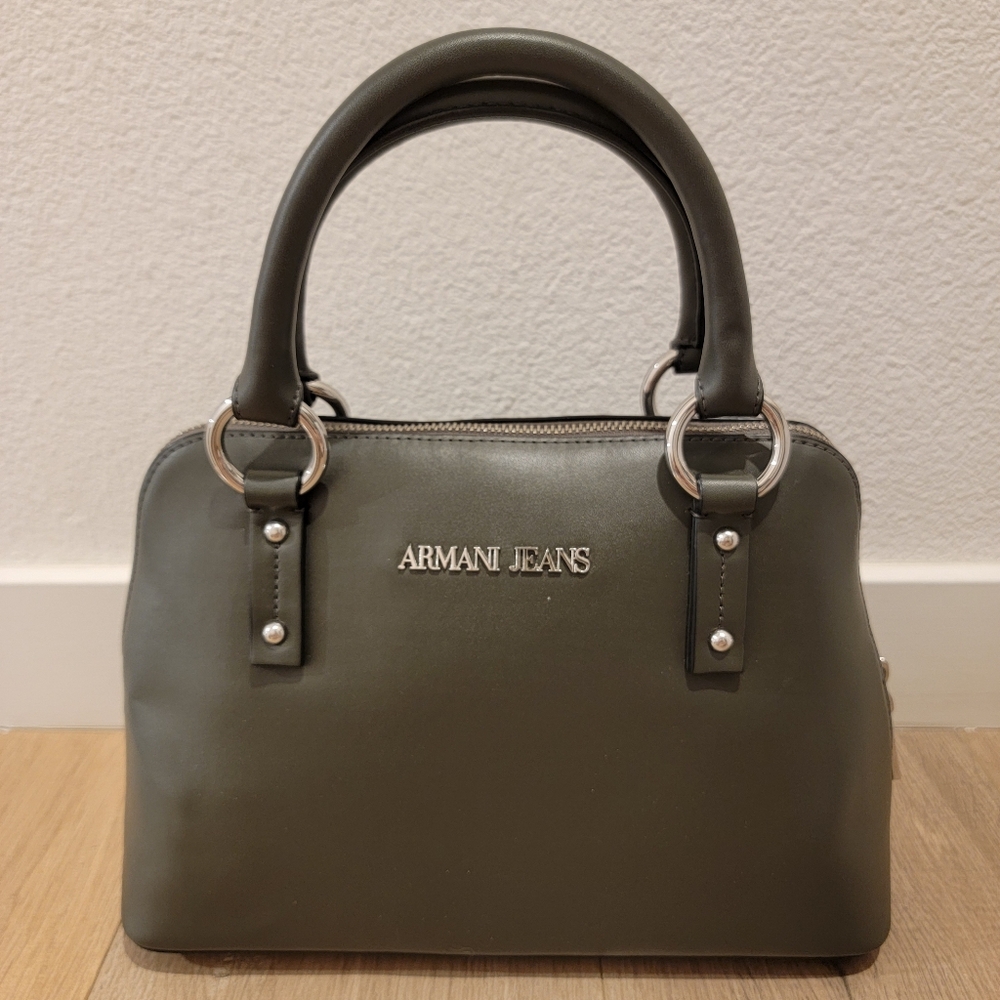 New) Armani Jean leather handbag. New without tag. Dark green